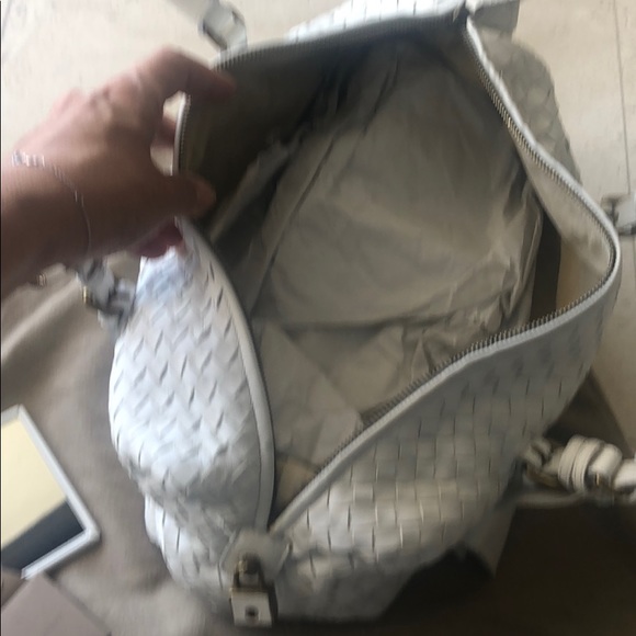 Bottega Veneta white satchel . Never carried